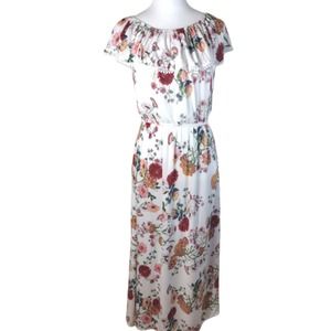 Azz Fashion Floral Women's XL Maxi Off Shoulder Dress EUC